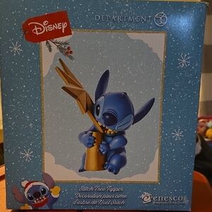 NIB Disney Stitch Tree Topper - Blue and Gold